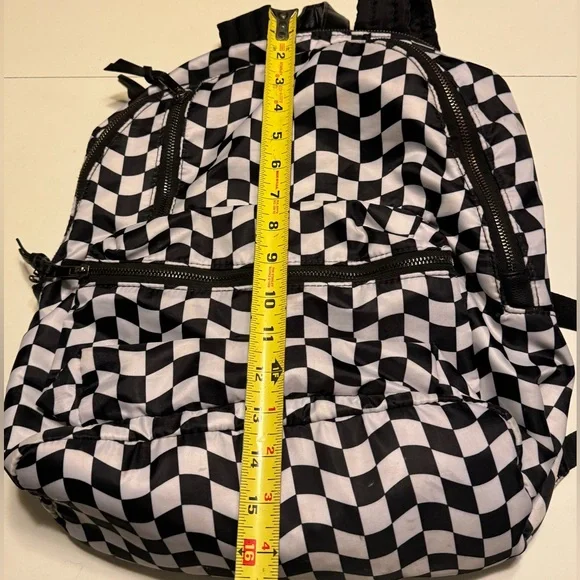 High End Black & White Checkered Women’s Padded Backpack Laptop Bag FIXED - Picture 8 of 9